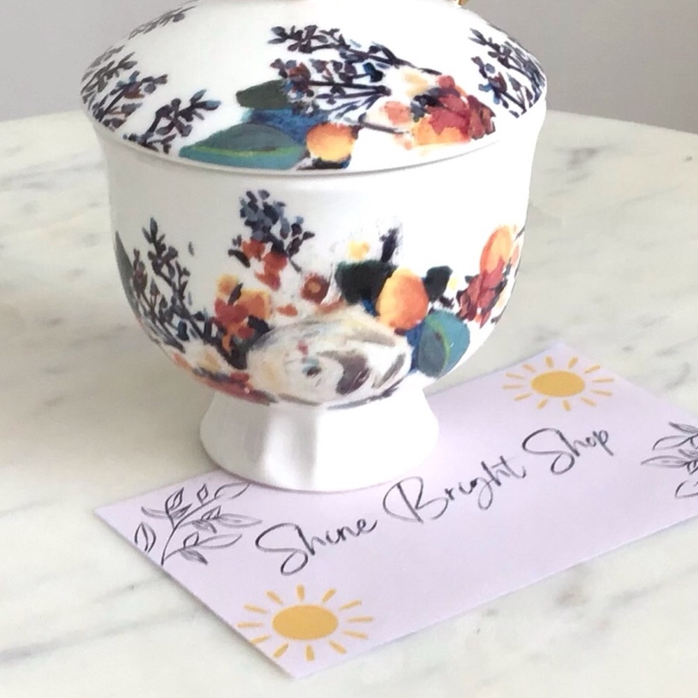 Anthropologie Botanica Handpainted Stoneware Sugar Pot NIB NWT - Picture 12 of 12